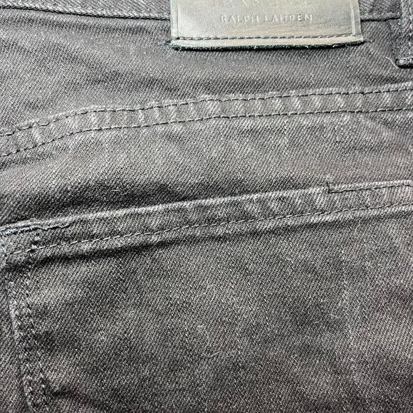 Vintage Y2K Lauren Ralph Lauren LRL Black Denim Midi A-Line Skirt Size 8 - Picture 8 of 8